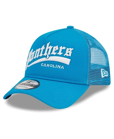 Men's New Era Blue Carolina Panthers Caliber Trucker 9FORTY Adjustable Hat