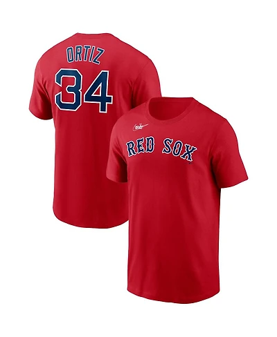 Men's Nike David Ortiz Red Boston Sox Name and Number T-shirt
