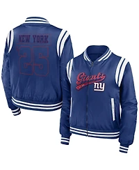 Women's Wear by Erin Andrews Royal New York Giants Bomber Full-Zip Jacket
