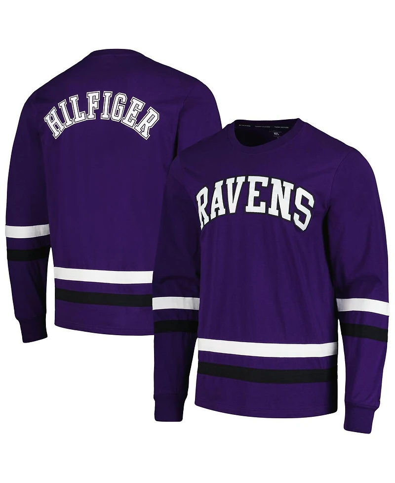 Men's Tommy Hilfiger Purple, Black Baltimore Ravens Nolan Long Sleeve T-shirt