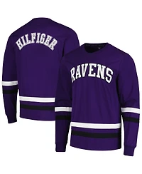 Men's Tommy Hilfiger Purple, Black Baltimore Ravens Nolan Long Sleeve T-shirt