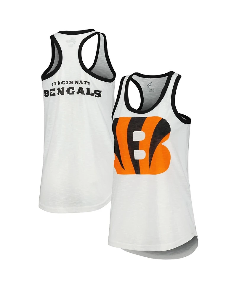 Women's G-iii 4Her by Carl Banks White Cincinnati Bengals Tater Racerback Tank Top