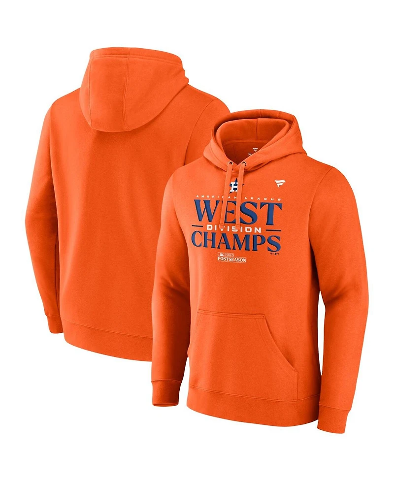Men's Fanatics Orange Houston Astros 2023 Al West Division Champions Locker Room Pullover Hoodie