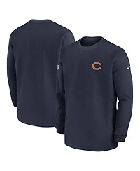 Men's Nike Navy Chicago Bears 2023 Sideline Throwback Heavy Brushed Waffle Long Sleeve Top