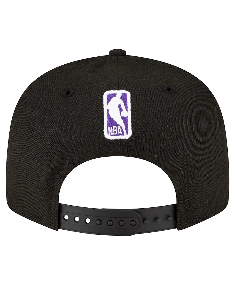 Men's New Era Black Sacramento Kings Official Team Color 9FIFTY Snapback Hat