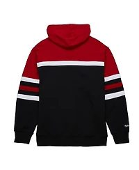 Men's Mitchell & Ness Black, Red Chicago Blackhawks Head Coach Pullover Hoodie