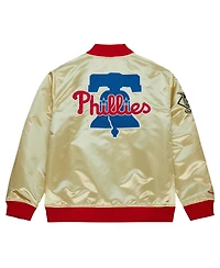 Men's Mitchell & Ness Gold Philadelphia Phillies Og 2.0 Lightweight Satin Full-Zip Jacket