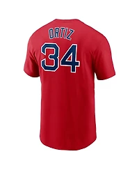 Men's Nike David Ortiz Red Boston Sox Name and Number T-shirt