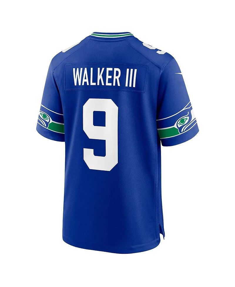 Men's Nike Kenneth Walker Iii Royal Seattle Seahawks Throwback Player Game Jersey