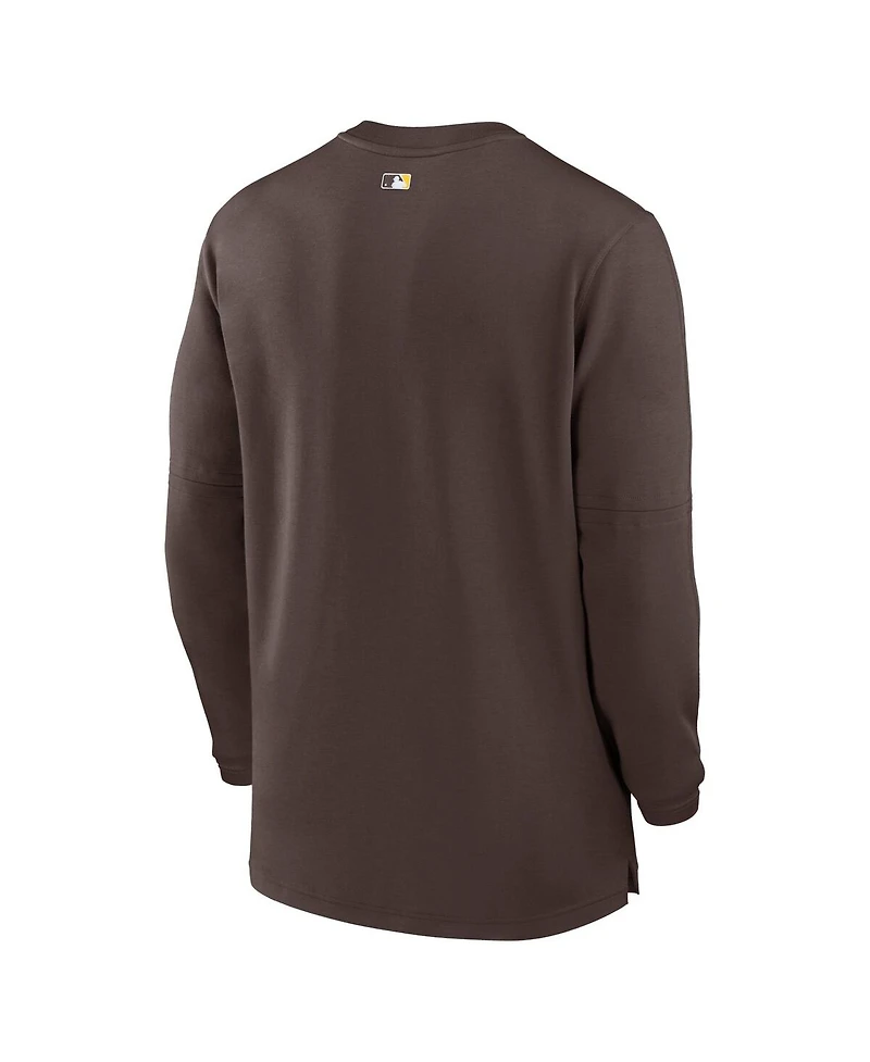 Men's Nike Brown San Diego Padres Authentic Collection Game Time Performance Quarter-Zip Top