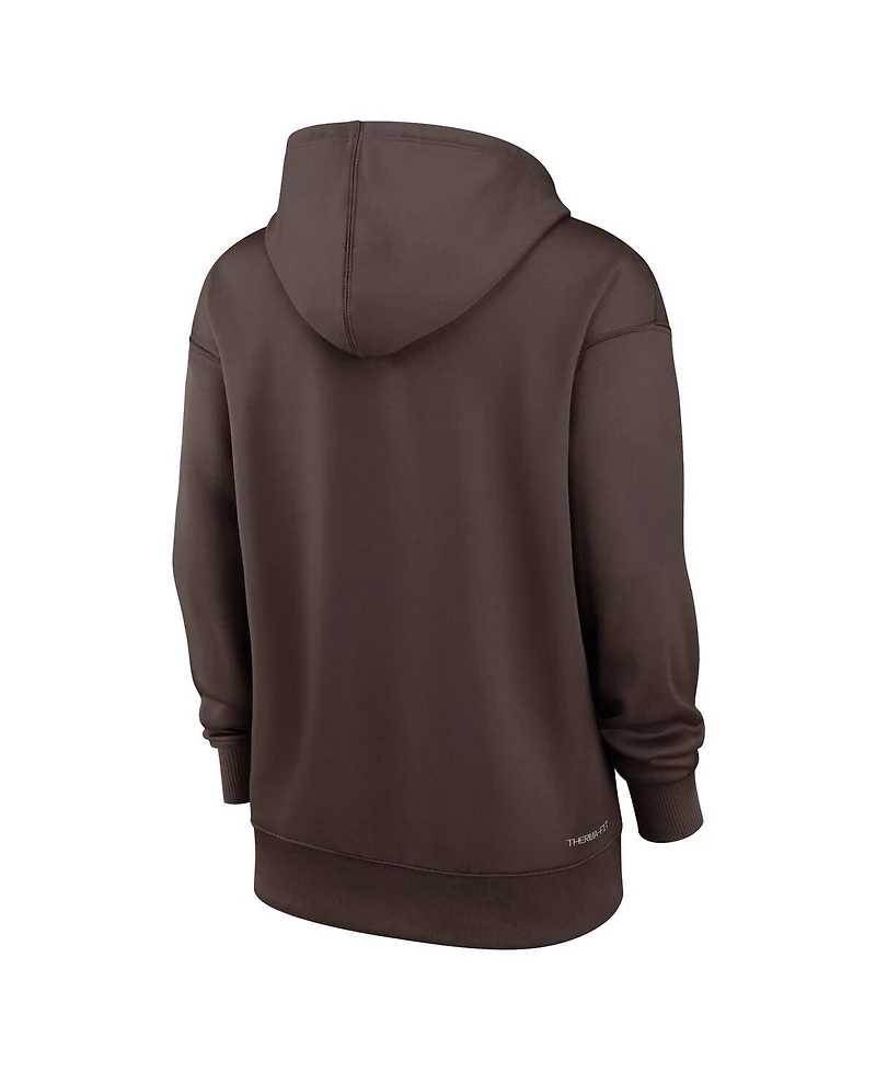 Women's Nike Brown San Diego Padres Authentic Collection Performance Pullover Hoodie