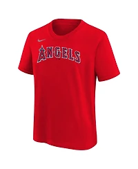 Big Boys Nike Mike Trout Red Los Angeles Angels Home Player Name and Number T-Shirt