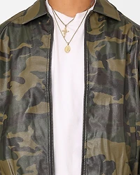 Cillian Camo Pu Leather Jacket