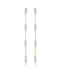 Ettika Linear Crystal 18k Gold Plated Drop Earrings