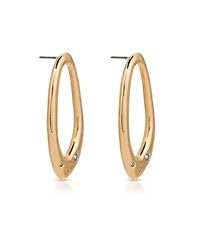 Ettika Molten 18k Gold Plated Crystal Dotted Oval Earrings