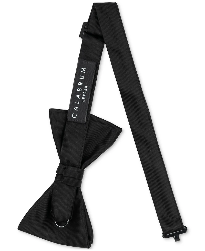 Calabrum Men's Solid Black Pre-Tied Bow Tie