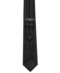 Calabrum Men's Slim Solid Black Clip-On Tie