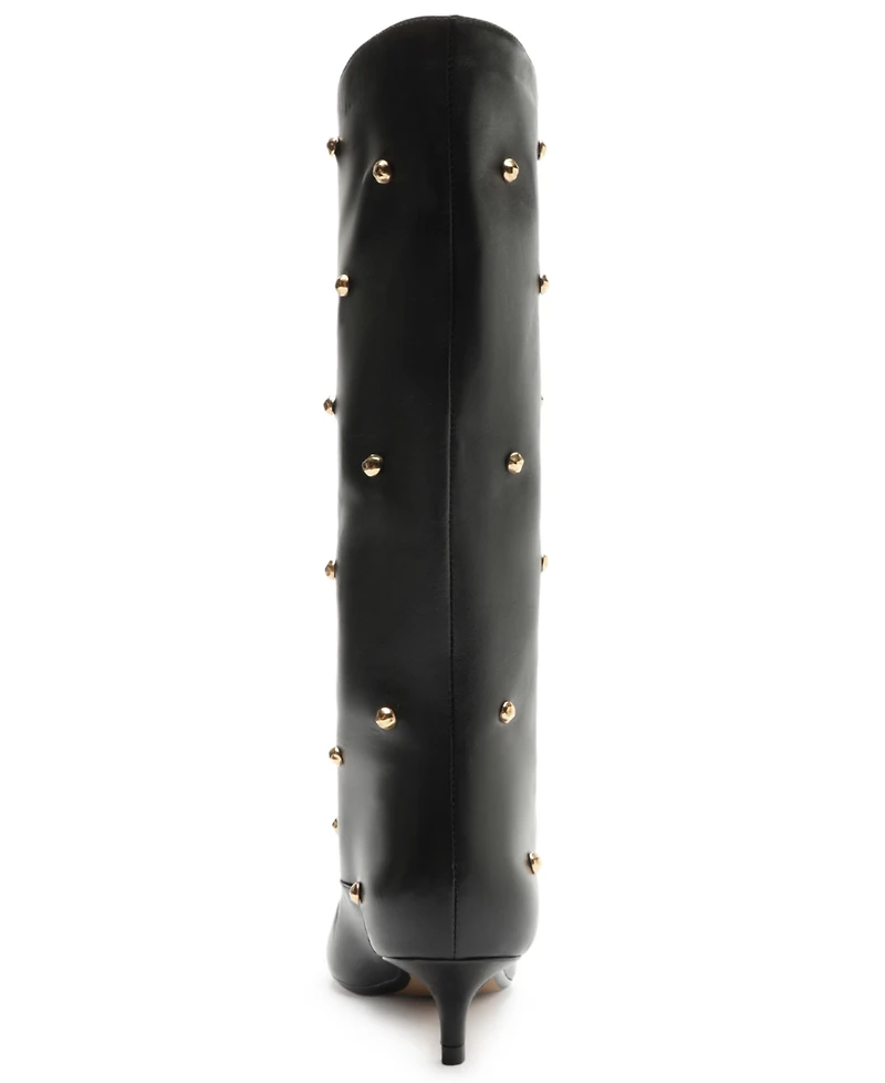 Arezzo Women's The Campaign Low Stiletto Calf Leather Boots