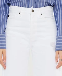 Kancan Women's Ultra High Rise Distressed 90s Flare Jeans
