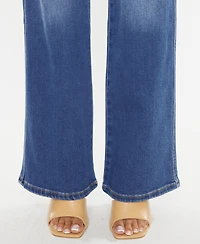 Kancan Women's Ultra High Rise Distressed 90s Flare Jeans