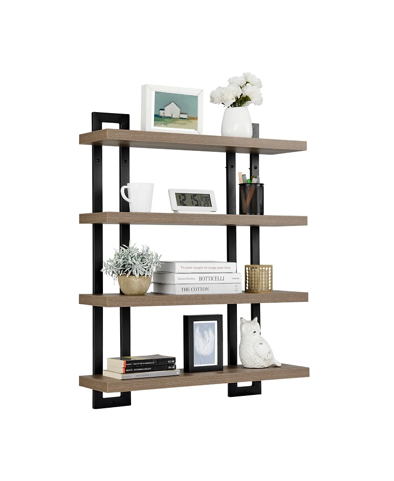Danya B 4-Tier Floating Bracket Wall Shelf
