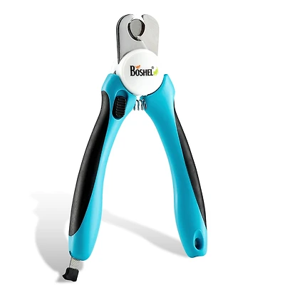 Boshel Dog Nail Clippers and Trimmer + Nail File - Safety Guard to Avoid Over-cutting Nails - Razor Sharp Blades - Professional Home Grooming Tool