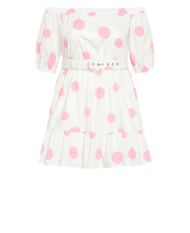 City Chic Women's June Spot Dress