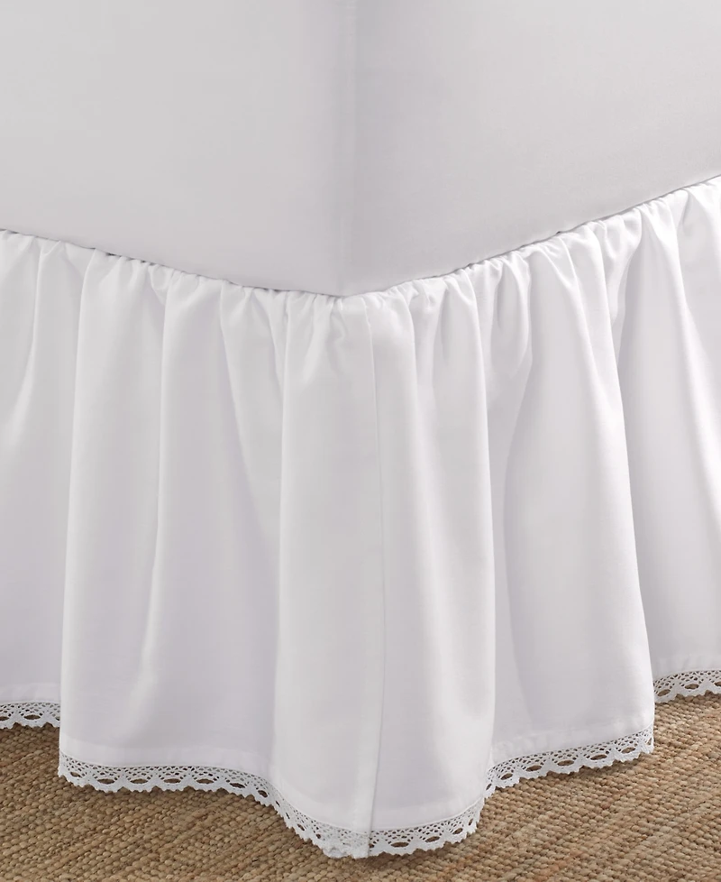 Laura Ashley Crochet Ruffled Cotton Bedskirt, King