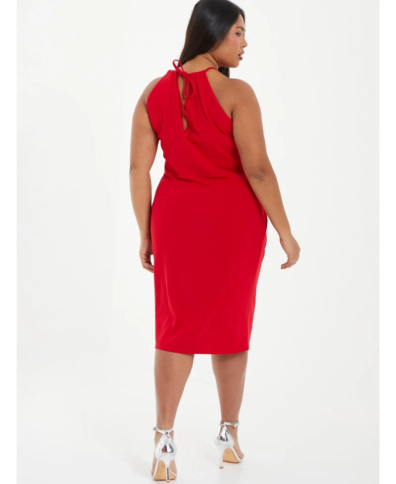 Quiz Plus High Neck Wrap Dress
