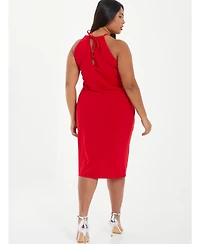 Quiz Plus High Neck Wrap Dress