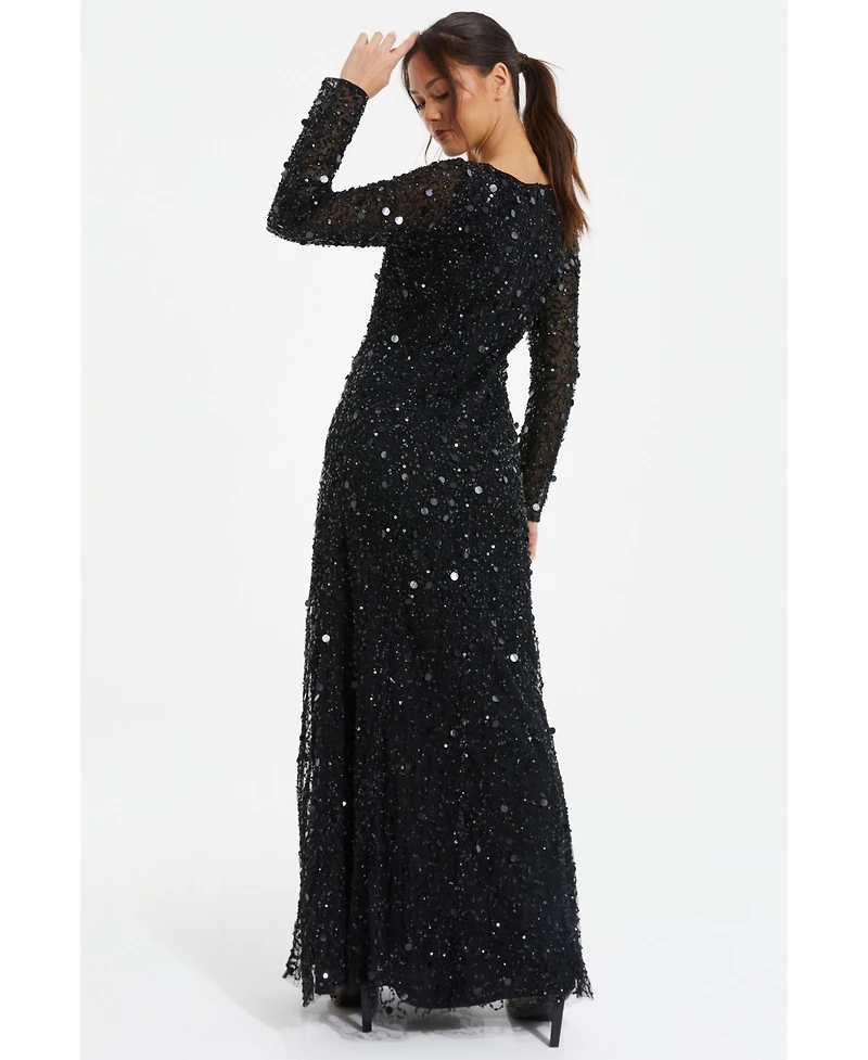 Quiz Women's Embellished Twist Detail Evening Dress