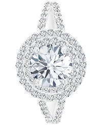 Amethyst (1-1/5 ct. t.w.) & Lab-Grown White Sapphire (5/8 Halo Birthstone Ring Sterling Silver (Also Additional Birthstones)