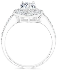 Amethyst (3/4 ct. t.w.) & Lab-Grown White Sapphire Teardrop Halo Birthstone Ring Sterling Silver (Also Additional Birthstones)