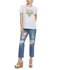 Guess Women's Embellished Mansion Logo Easy T-Shirt