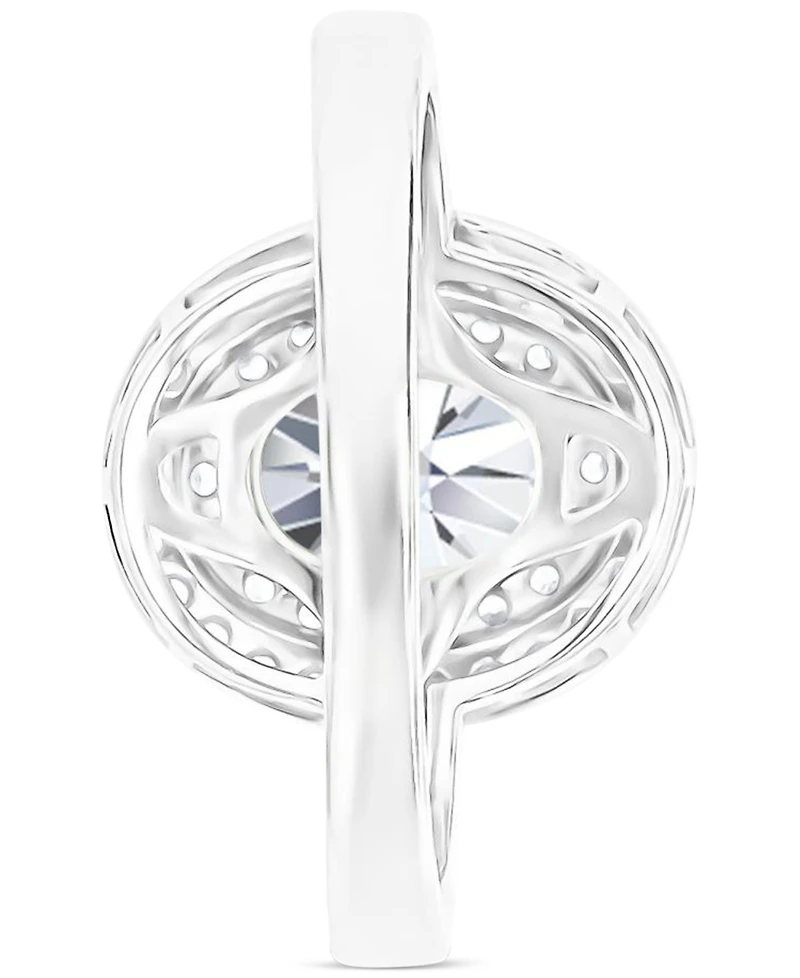 Amethyst (1-1/20 ct. t.w.) & Lab-Grown White Sapphire (3/4 Oval Halo Birthstone Ring Sterling Silver (Also Additional Birthstones)