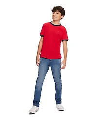 Tommy Hilfiger Big Boys Contrast Trim Embroidered Logo Ken Tee