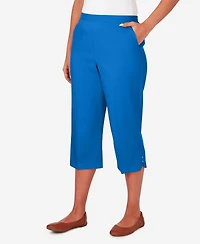 Alfred Dunner Women's Neptune Beach Pull-On Beach Capri Pants