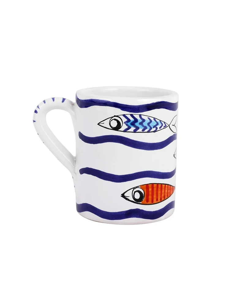 Vietri Pesce Pazzo Multicolor Swimming Fish Mug
