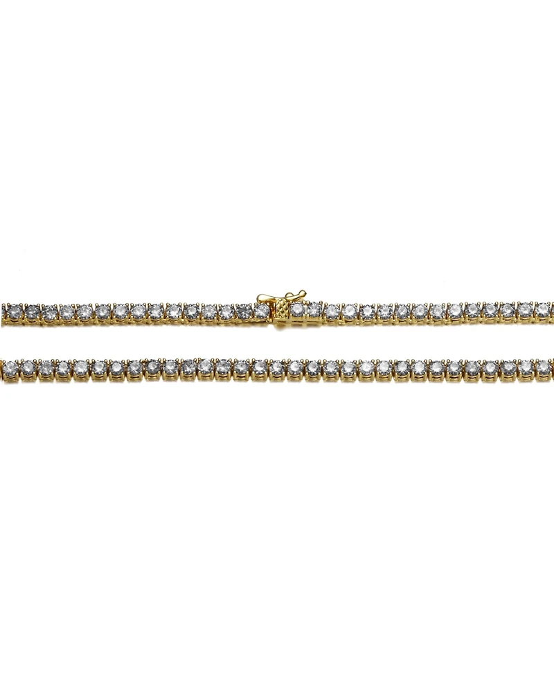 Sterling Silver Cubic Zirconia 3MM Tennis Necklace