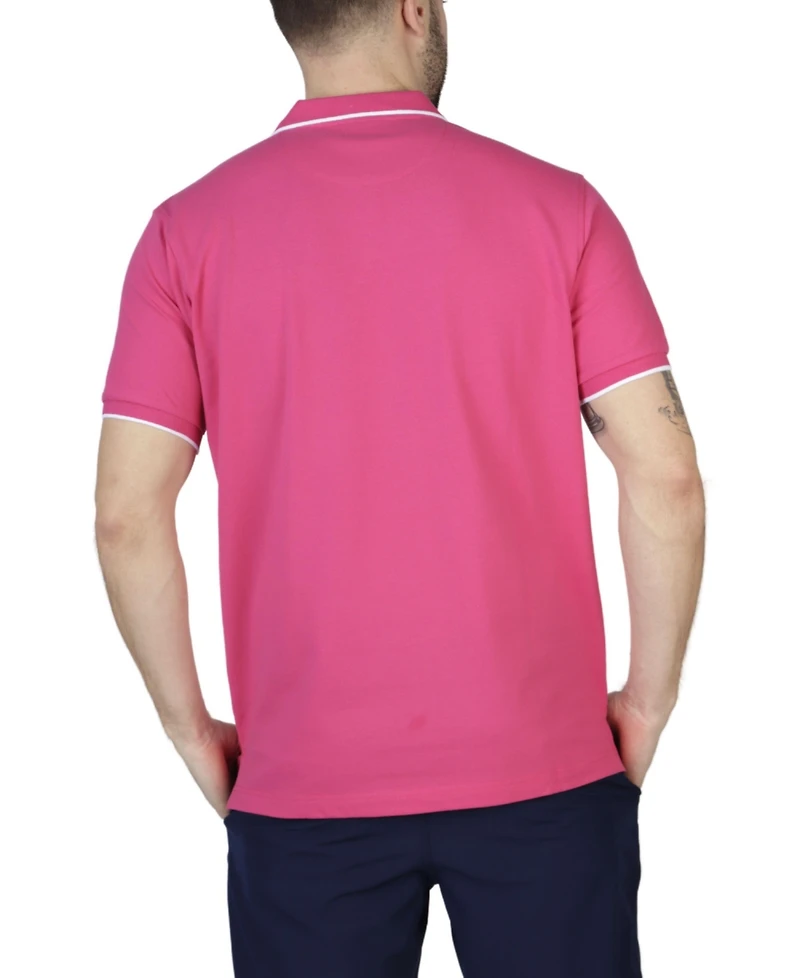 Tailorbyrd Men's Pique Zipper Polo Shirt with Tipping