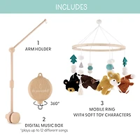 The Peanutshell Western Woods Baby Musical Wooden Crib Mobile