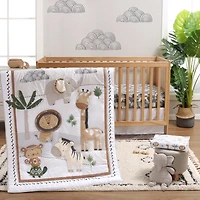 The Peanutshell Safari Serenity Cotton Crib Bedding Set for Baby Boys and Baby Girls, 4 Pieces
