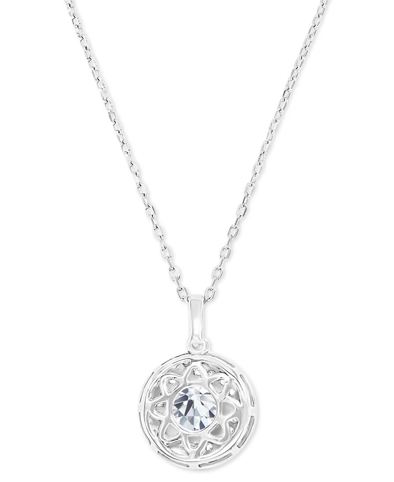 Amethyst (1-1/5 ct. t.w.) & Lab-Grown White Sapphire (3/8 ct. t.w.) Halo Birthstone Pendant Necklace in Sterling Silver, 16" + 2" extender (Also in Ad