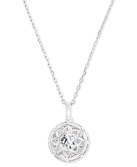 Amethyst (1-1/5 ct. t.w.) & Lab-Grown White Sapphire (3/8 ct. t.w.) Halo Birthstone Pendant Necklace in Sterling Silver, 16" + 2" extender (Also in Ad