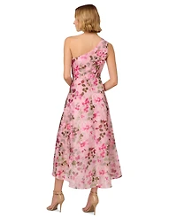 Adrianna Papell Women's Printed One-Shoulder High-Low Dress
