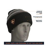 RefrigiWear Men's PolarForce Insulated Reflective Cap - Warm Winter Headwear for Extreme Cold, High Visibility