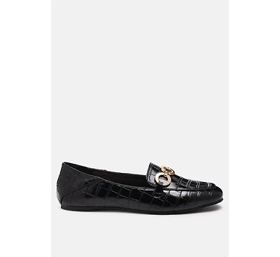 wibele croc textured metal show detail loafers