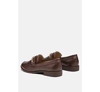 vouse low block loafers adorned with golden chain