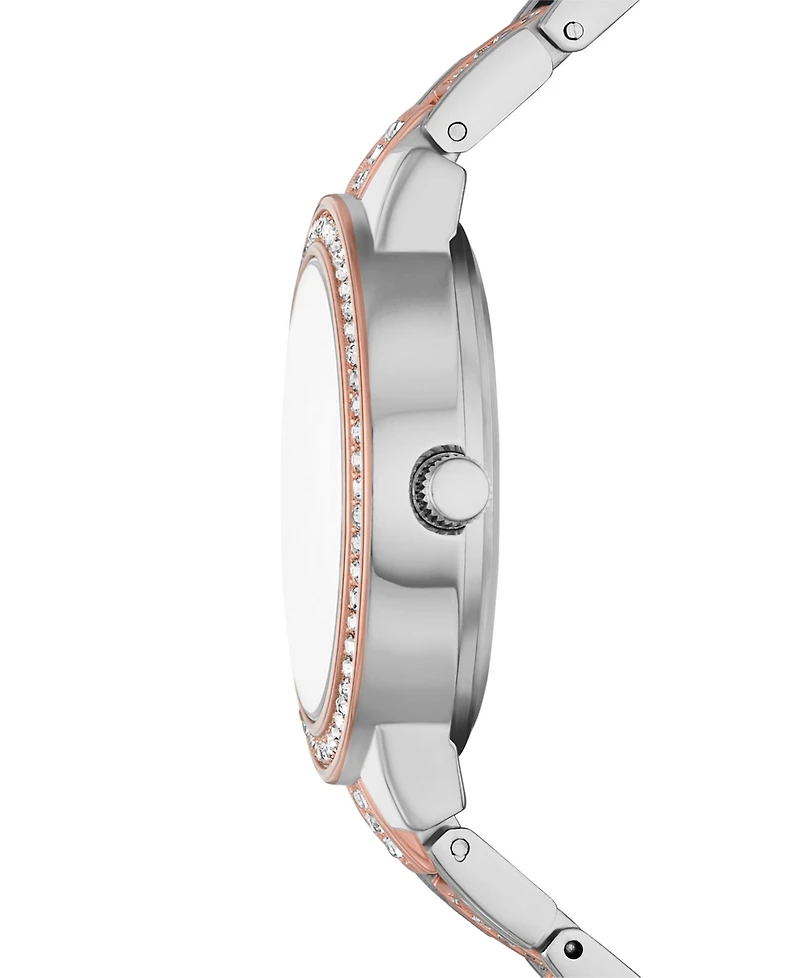 Folio Women's Three Hand Two-Tone Alloy Watch 34mm Gift Set