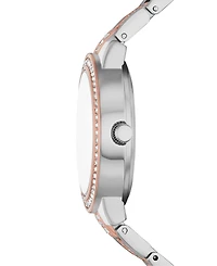 Folio Women's Three Hand Two-Tone Alloy Watch 34mm Gift Set